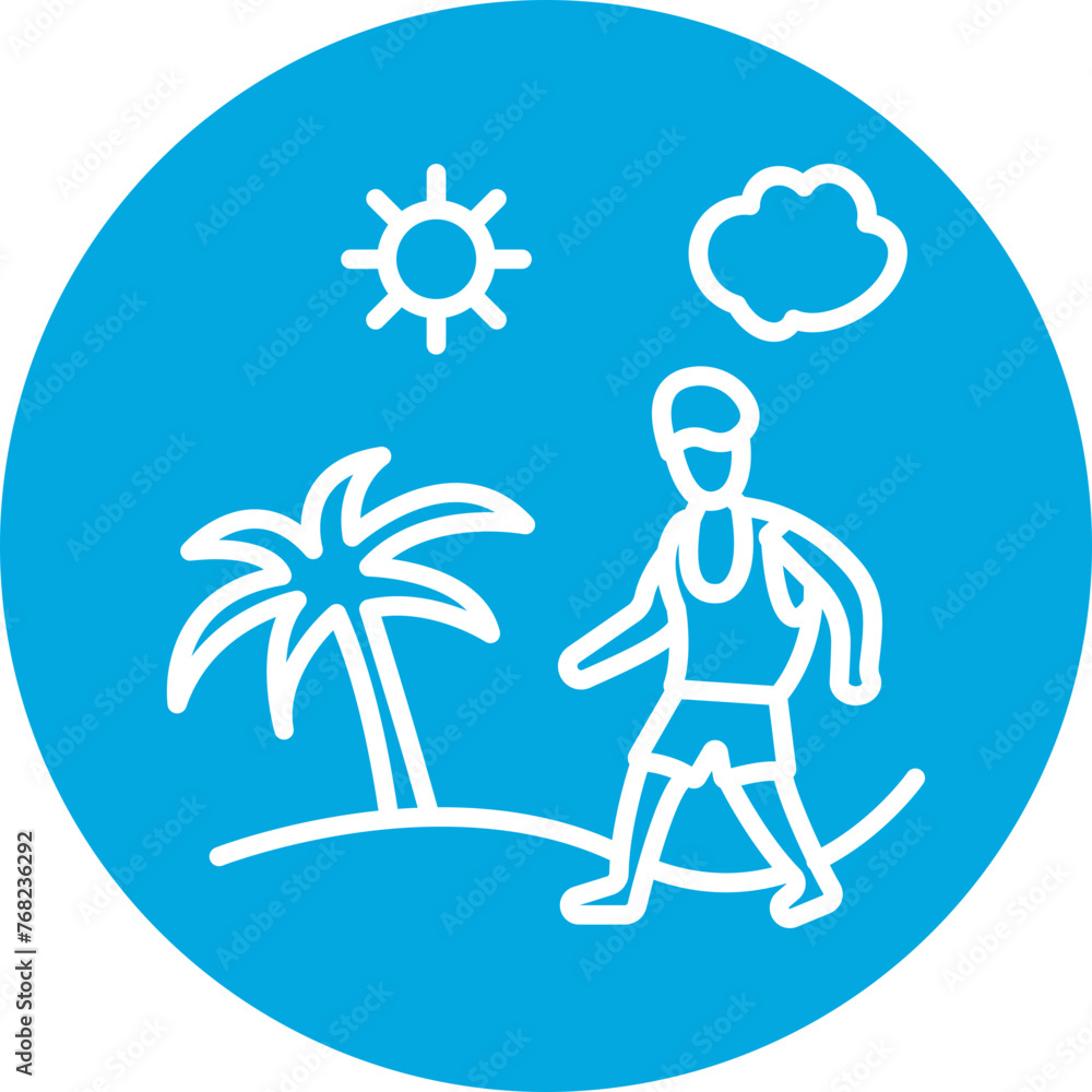 Fototapeta premium Man In Beach Line Multi Circle