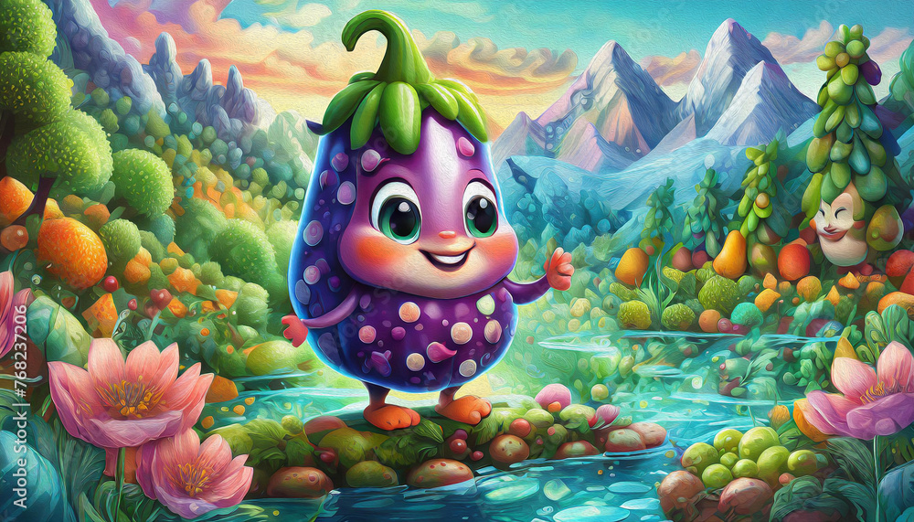 CARTOON CHARACTER CUTE eggplant CARTOON CHARACTER CUTE eggplant