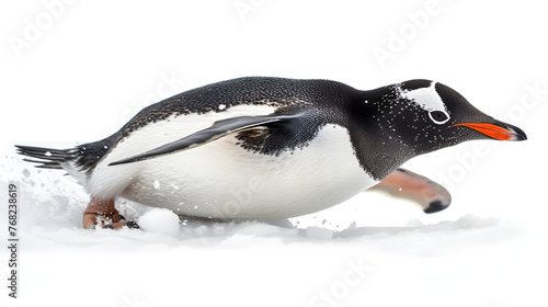 Picture Graceful Penguin Sliding Ice