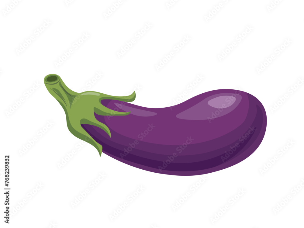 Eggplant in flat style on a white background