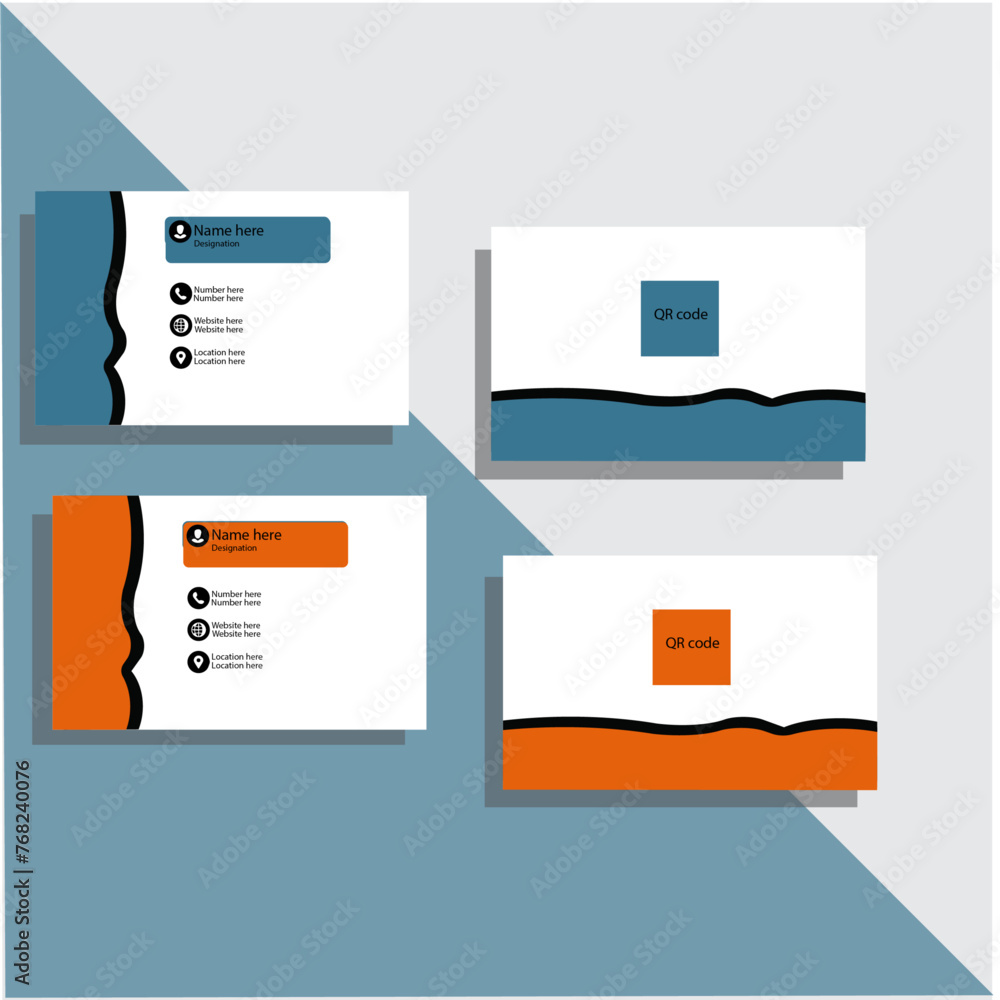 Modern business card , Double business card,