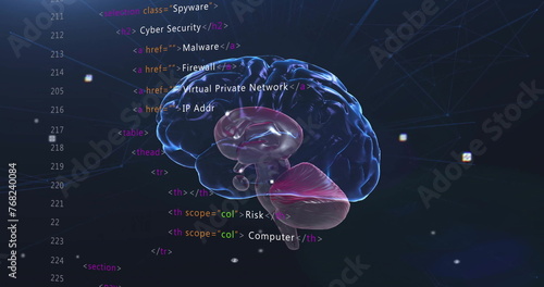 Image of human brain and data processing