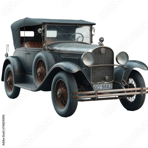 Isolated 3D Old Car on a Clear PNG Canvas, Generative AI © faical