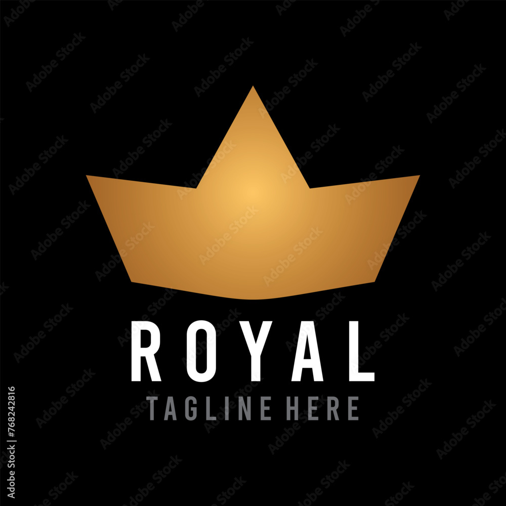Royal Premium style abstract gold crown logo symbol. Royal king icon ...