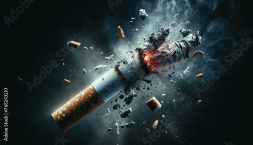 Exploding Cigarette Conceptual Artwork