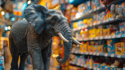 Real Elephant Displayed on Shelf in Store