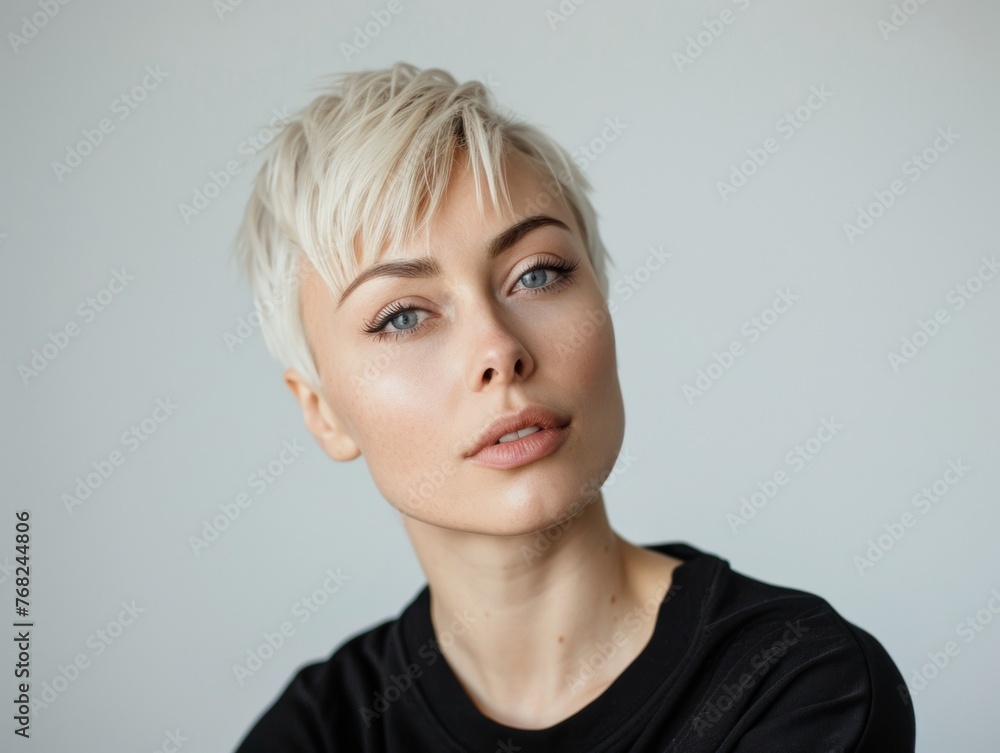 Attractive woman with a fashionable hairstyle in stylish sportswear. Fashion and beauty, active lifestyle and sports. Attractive woman with a fashionable hairstyle in stylish sportswear. Fashion and beauty, active lifestyle and sports.