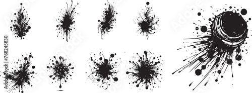Black and White Vector Ink Splash Collection