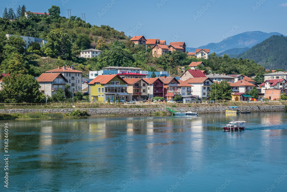 House over Drina river in Visegrad town, Bosnia and Herzegovina