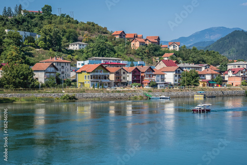 House over Drina river in Visegrad town, Bosnia and Herzegovina