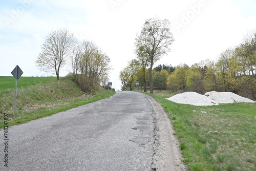 a lovely road in the countryside in Poland near the village of Ludwikowo (ID: 768247807)