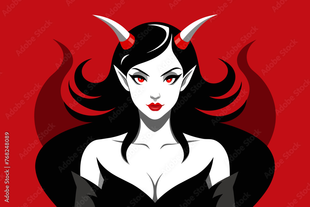 illustration of beautiful lady devil illustration of beautiful lady devil
