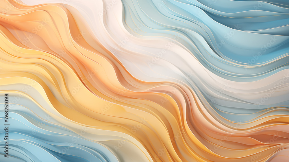Obraz premium A Wallpaper of a wavey, pastel colored texture in golden hour vibe