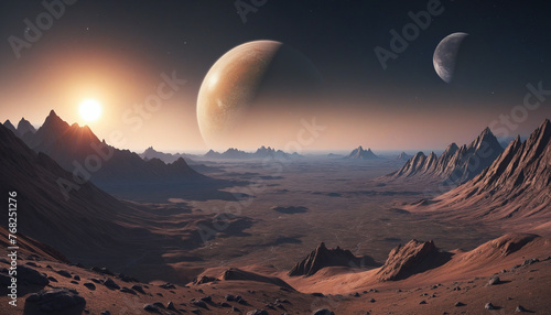Exoplanet Landscape Image Illustration 
