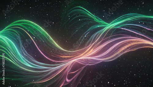 Aurora-like glowing, dreamy wave pattern background
