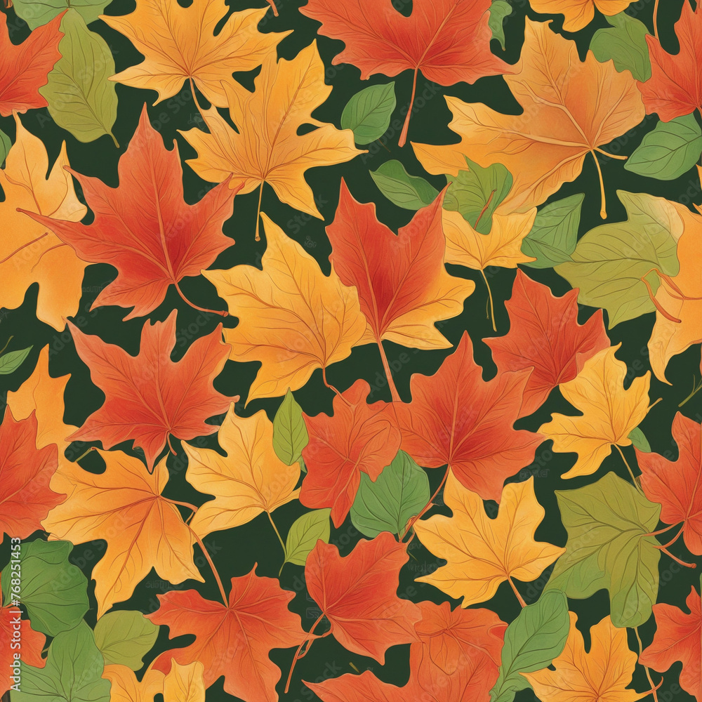 Autumn maple leaves graphic