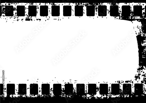 Transparent landscape vector grunge abstract movie film strip dirty poster background textures with dust overlay. Place artwork over any image to make distressed effect