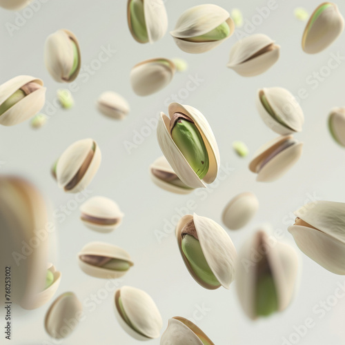 pistachio nuts on white