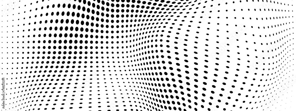 Vector black and white halftone texture made of waves Vector black and white halftone texture made of waves