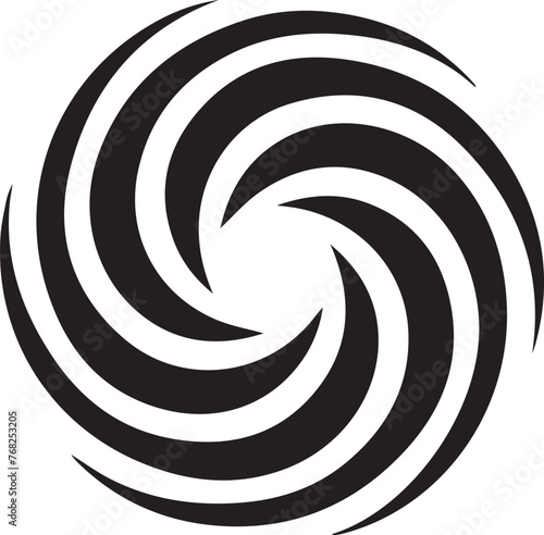 optical illusion, element, circle, black and white stripes, sticker, design graphic symbols of the company logo, the ability to change color and size. 