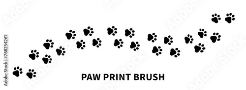 Paw print brush isolated on white background