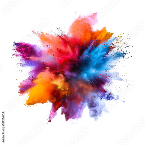 abstract powder splatted background. Colorful powder explosion on white background