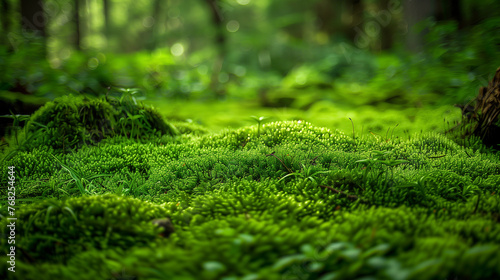 Green moss in the forest