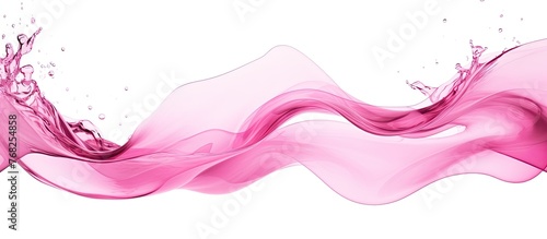 A beautiful close-up image of a pink wave of water with a splash, showcasing the dynamic movement of the water