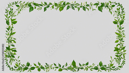 leafy garlands as a frame border, with copyspace