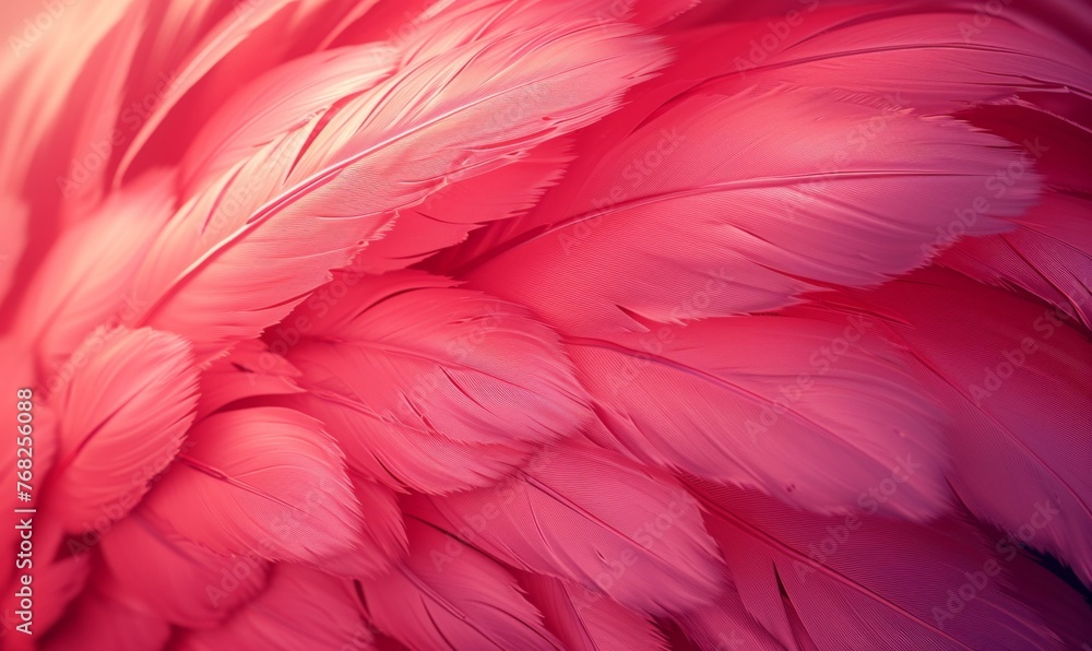A close up of a pink feather. Generative AI.