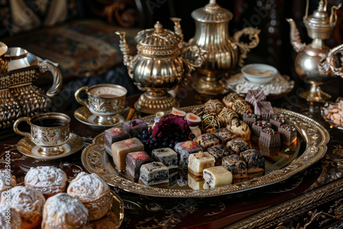 Luxurious Turkish Tea and Delights Setup