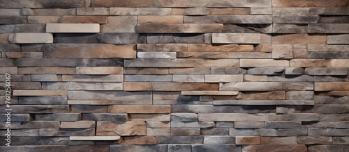 A durable stone gray wall is accentuated by a wooden brown frame, showcasing the intricate craftsmanship of the walls construction. Earthy tones and sturdy stones create a beautiful blend in this