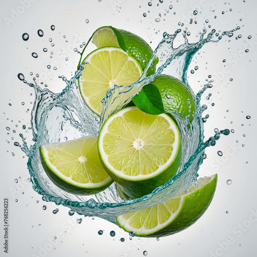 Fresh lime juice splashing 