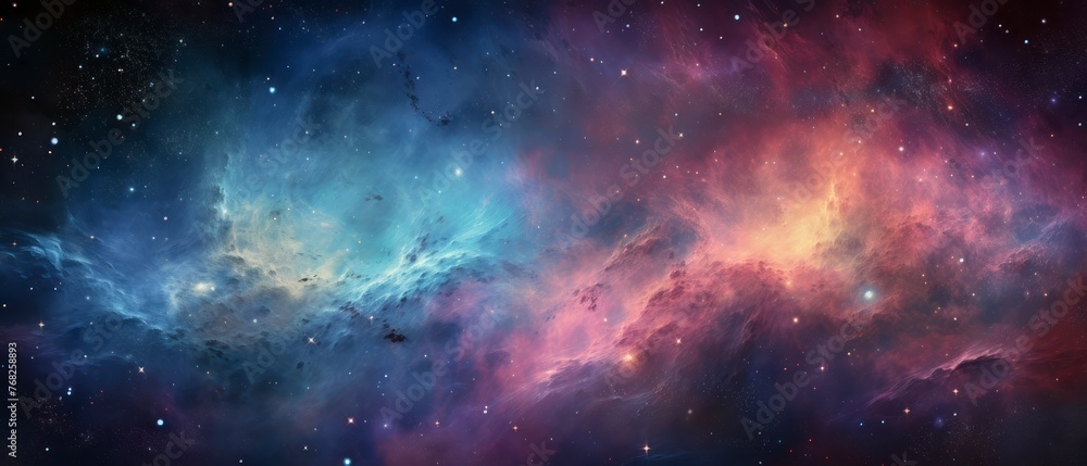 Obraz premium Night sky with stars and nebula. Space background.