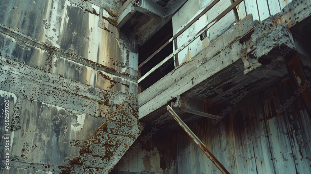 Rustic decay of an abandoned metal structure, suitable for urban ...