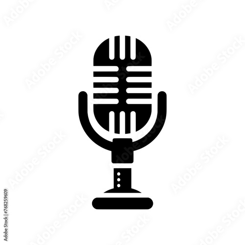 Vector icon of podcast microphone isolated on transparent background