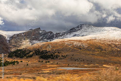 Mount Bierstadt and Mount Blue Sky (Formerly Mount Evans). from Guanella Pass in Colorado