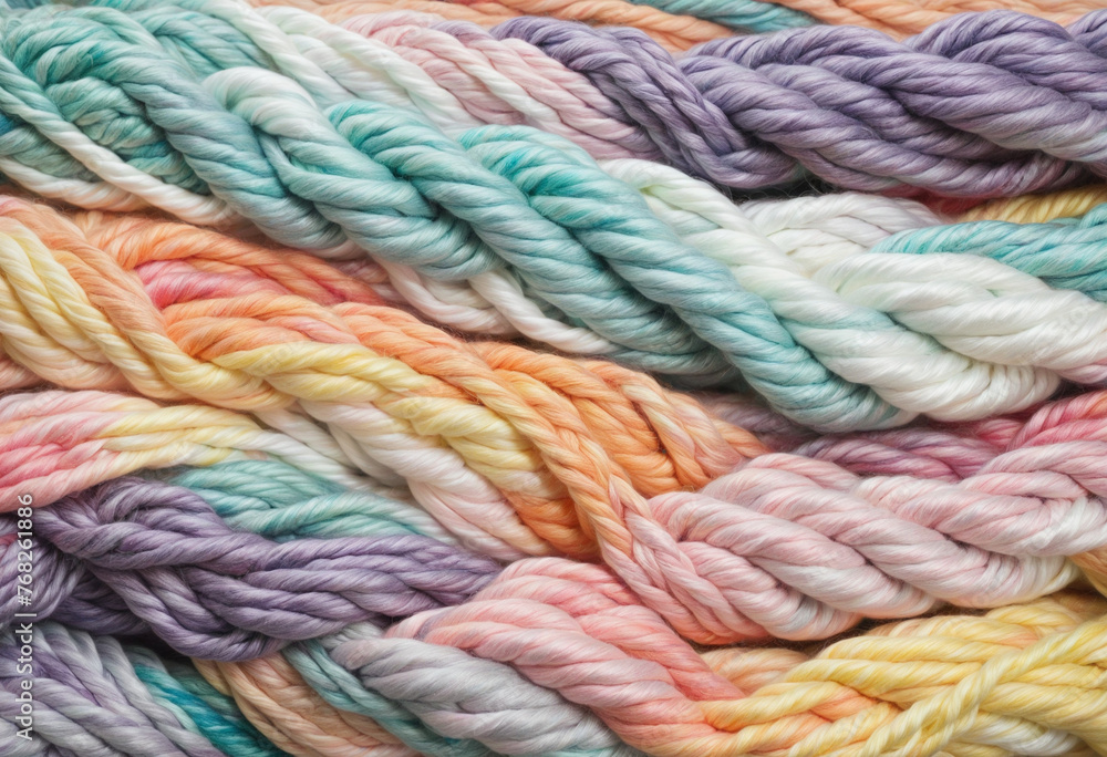 Delicate pastel yarn for knitting wall paper