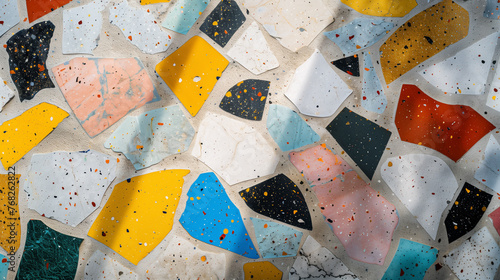 Colorful Terrazzo Surface with Speckled Pattern