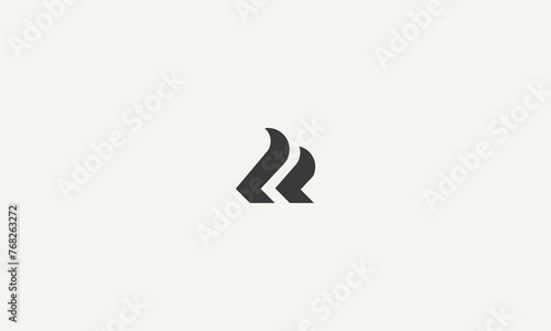 initial letter R monogram simple logo design vector illustration
