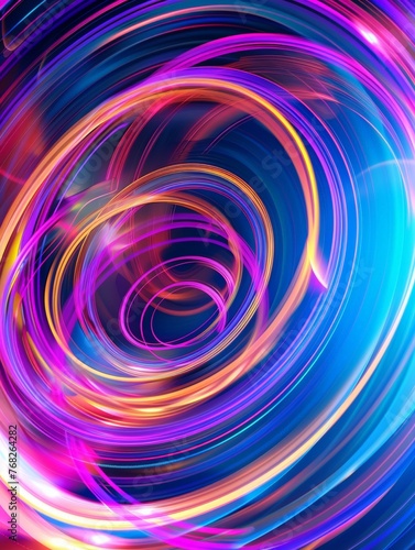 A colorful swirl of light, swirling in a hypnotic pattern, creating a mesmerizing display of vivid colors