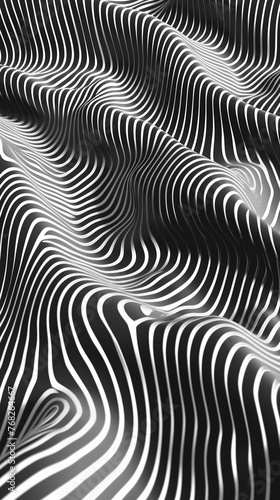 black and white line wave
