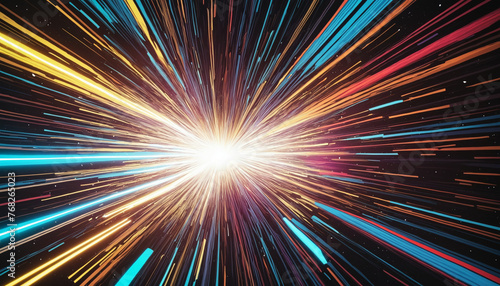 Light speed, explosion. colorful. 