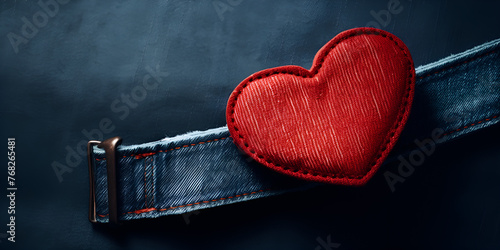 Amore in dettaglio lo squisito design della nostra toppa rossa a forma di cuore, 
 photo