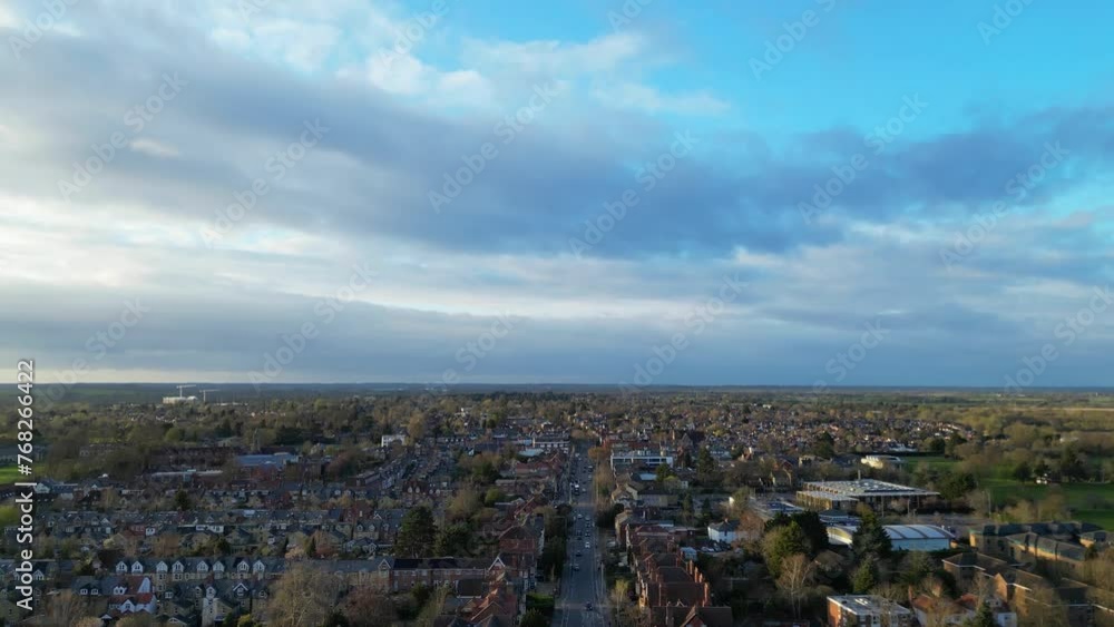 High Angle View of Oxford Historical City of England UK High Angle View of Oxford Historical City of England UK