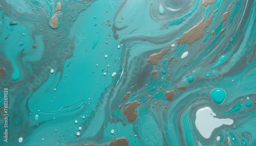 Turquoise deep abstract painting