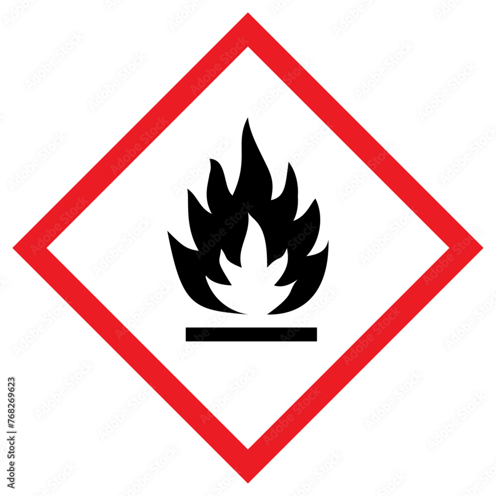 Vector graphic of physical hazard sign indicating flammable gases