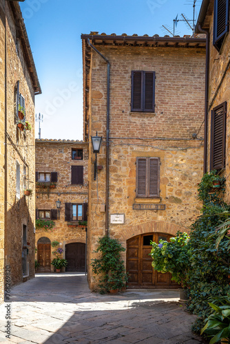 Fototapeta Naklejka Na Ścianę i Meble -  Pienza, Italy - July 24, 2023: Beautiful city of Pienza in Tuscany, Italy
