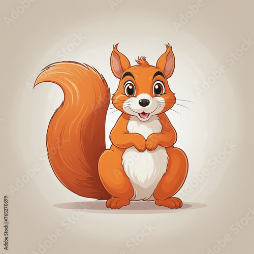 flat vector logo of big animal "Squirrel"