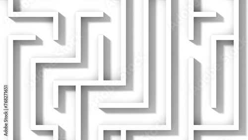 White maze. Abstract illustration. 3d illustration.